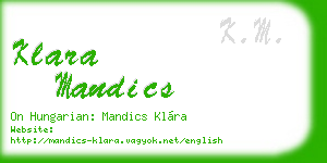 klara mandics business card